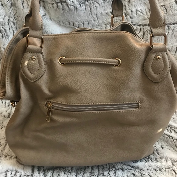 Taupe faux leather/vegan Tote - Picture 2 of 3